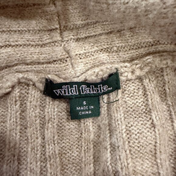 WILD FABLE Super Soft Off Shoulder Sweater Cable Tan color Size Small - Picture 7 of 8